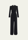 A.l.c Kieran Ii Belted Crepe Wide-leg Jumpsuit In Black