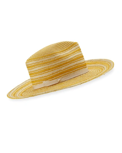 Yestadt Millinery Somba Patterned Straw Fedora Hat