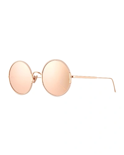 Sunday Somewhere Yetti Round Laser-cut Sunglasses In Blush