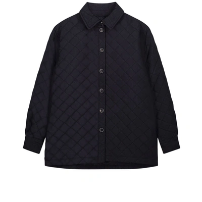 Les Coyotes De Paris Kids' Millie Inbetween Quilted Oversized Overshirt Black
