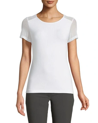 Anatomie Melissa Sheer-panel Short-sleeve T-shirt In White