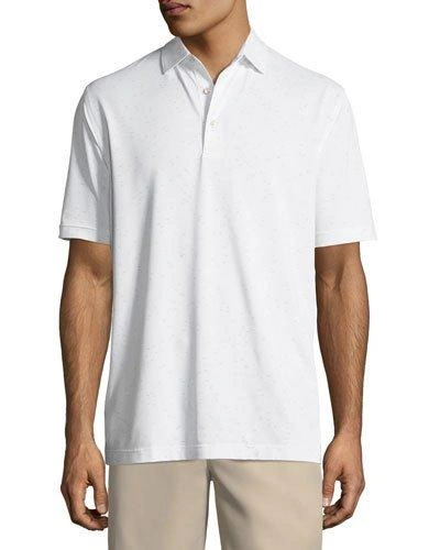 Peter Millar All The Way Donegal-knit Polo Shirt In White