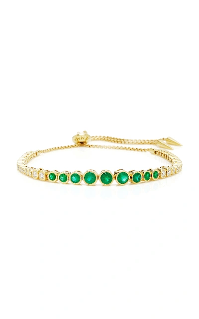Jemma Wynne Prive Luxe Emerald & Diamond Slider Bracelet In 18k Gold
