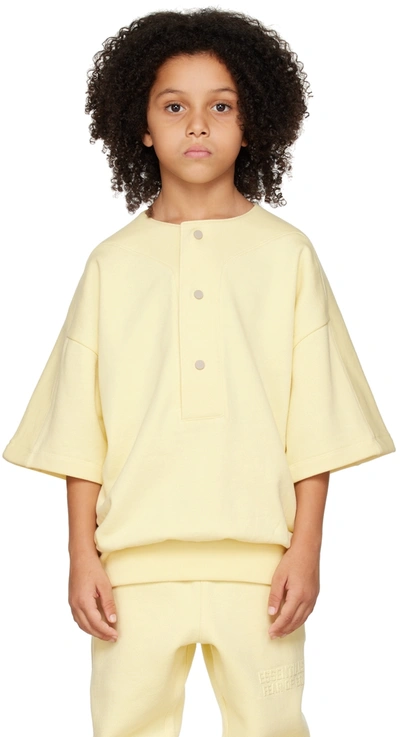 Essentials Kids Yellow Oversized Henley In Canary