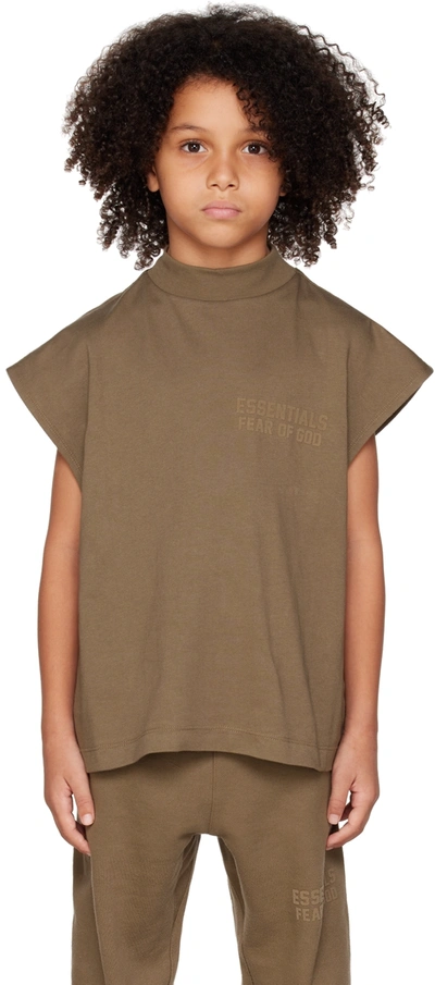 Essentials Kids Brown Muscle T-shirt In Wood