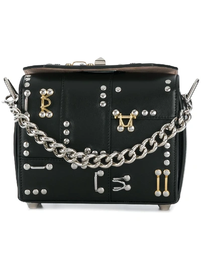 Alexander Mcqueen Box Bag 19 Adorned With Hooks And Studs In Black