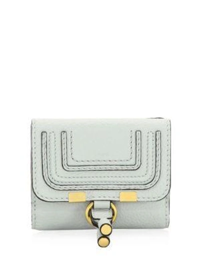 Chloé Square Leather French Flap Wallet In Grey