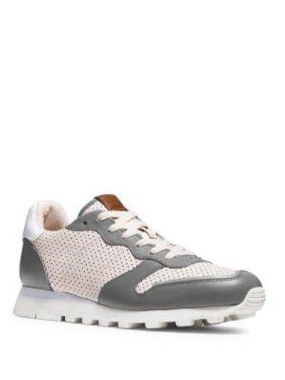 Coach Perforated Leather Low-top Sneakers In Grey