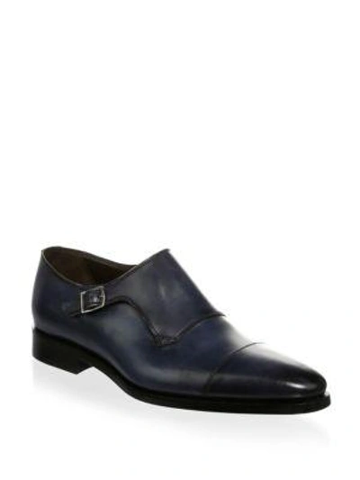 To Boot New York Ludlum Leather Monk Strap In Blue