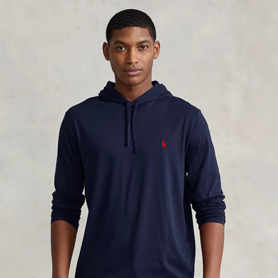 Polo Ralph Lauren Jersey Hooded T-shirt In Ink