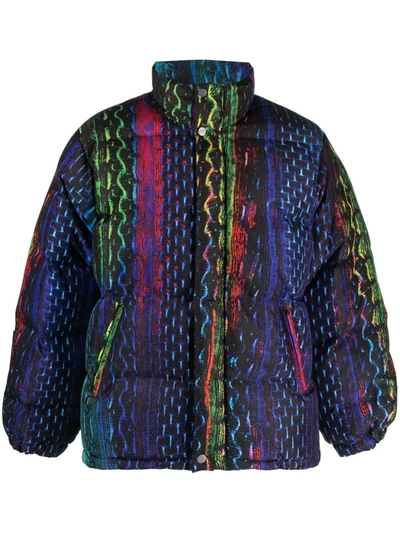 Agr Snake Graphic-print Boxy-fit Quilted Shell-down Jacket In Multi