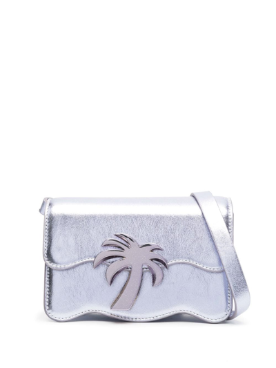 Palm Angels Palm Beach Metallic-effect Crossbody In Silver