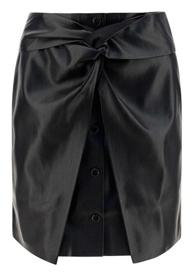 Nanushka Meda Leather Mini Skirt In Black