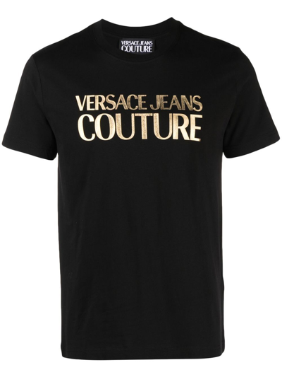 Versace Jeans Couture T-shirt With Logo Print Black