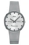 Mido Men's Swiss Automatic Commander Stainless Steel Mesh Bracelet Watch 37mm