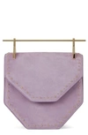 M2malletier Mini Amor Fati Single Calfskin Leather Shoulder Bag - Purple In Studded Lilac Suede/ Gold