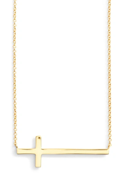 Argento Vivo Modern Sideways Cross Pendant Necklace In Silver