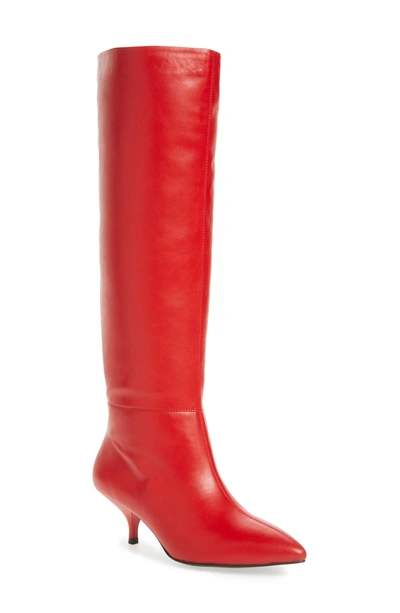 Jeffrey Campbell Germany Knee High Boot In Red