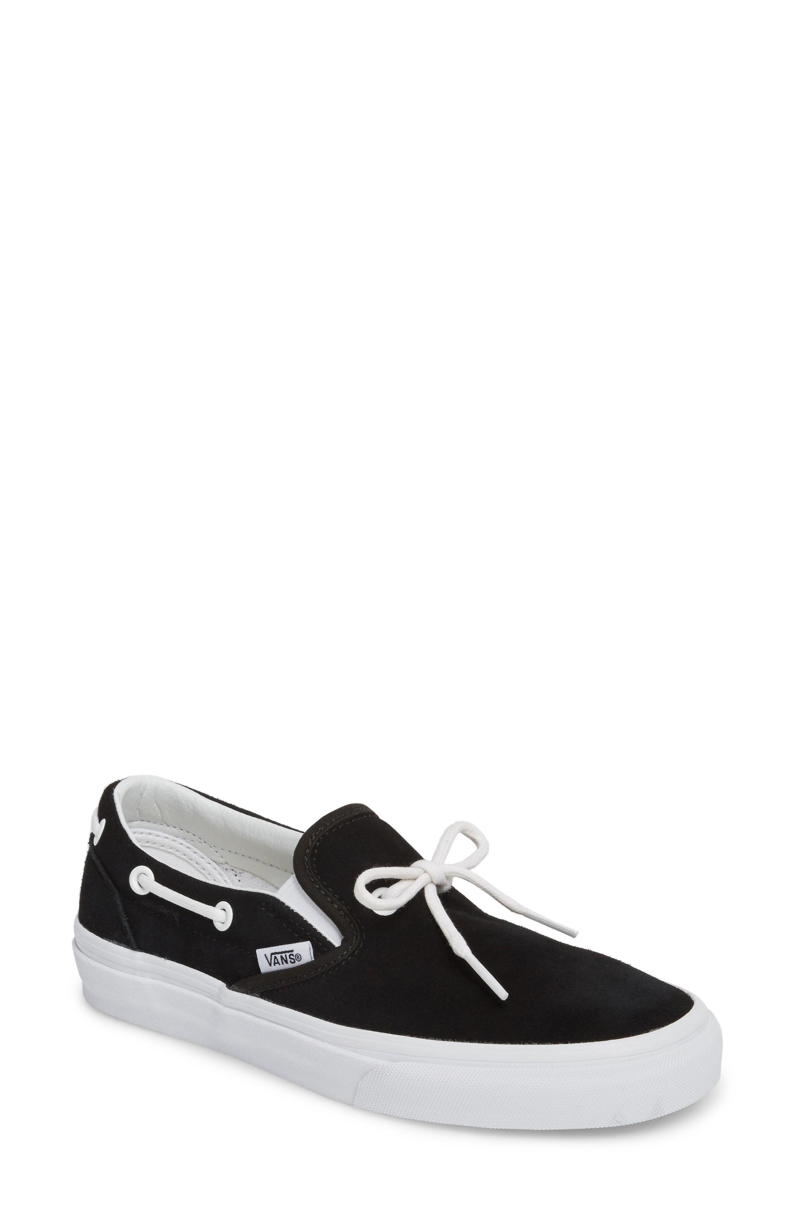 Vans Ua Lacey 72 Slipon Boat Sneaker In Black Leather ModeSens