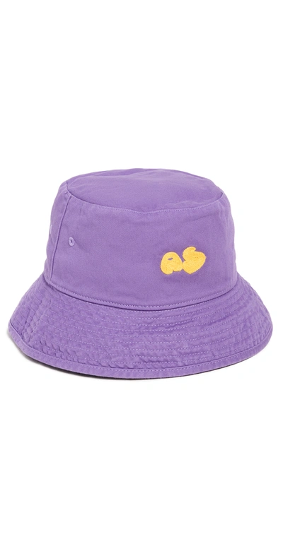 Acne Studios Women's Brimmo Bubble Logo Cotton Bucket Hat In Purple
