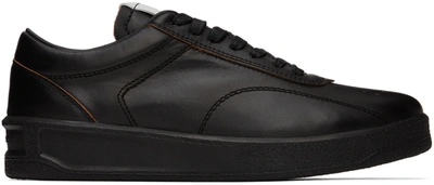 Jil Sander Black Lace-up Sneakers In 001 - Black