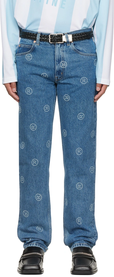Martine Rose Ronnie Relaxed Fit Jean - Jacquard Vintage Wash