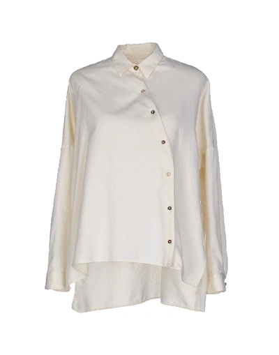 Aglini Solid Color Shirts & Blouses In Ivory