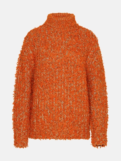 Acne Studios Orange Wool Blend Turtleneck Sweater