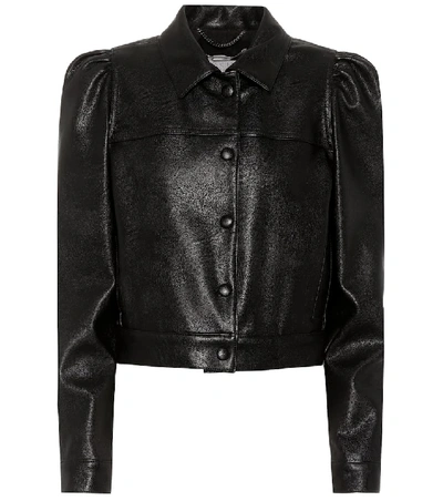 Stella Mccartney Faux Leather Puff-sleeve Jacket In Black