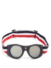 Moncler Round Goggle Sunglasses W/ Wide Elastic Band, Blue In Navy