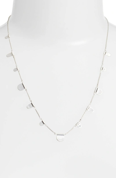 Kendra Scott Olive Chain Station Necklace In Bright Silver