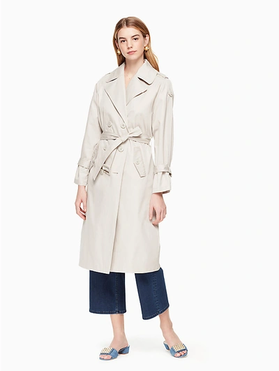 Kate Spade Relaxed Twill Trench Coat In Flint/stone
