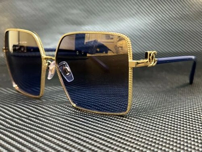 Pre-owned Dolce & Gabbana Dg2279 02 33 Gold Square 60 Mm Women's Sunglasses In Blue