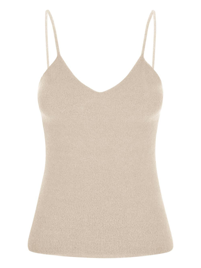 Laneus Knitted Tank Top In Ivory