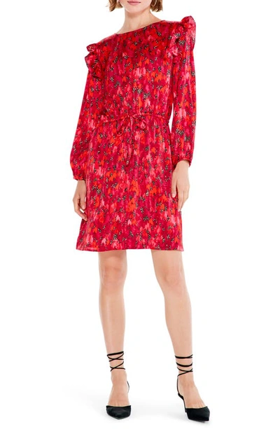 Nic + Zoe Mix & Mingle Print Long Sleeve Dress In Red