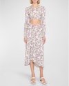 Isabel Marant Jinea Cropped Twisted Printed Jersey Top In White