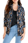 Nic + Zoe Petite Mosaic Mix Abstract-print Blazer In Neutral Multi