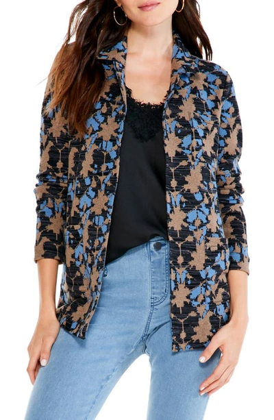 Nic + Zoe Petite Mosaic Mix Abstract-print Blazer In Neutral Multi