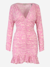 Isabel Marant Lara Plunging Ruched Mini Dress In Pink