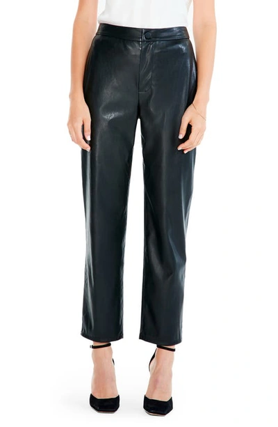 Nic + Zoe Cropped Faux Leather Straight-leg Trousers In Nocolor