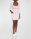 Isabel Marant Vona Bustier Button-front Denim Mini Dress In Light Pink