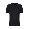 Hugo Boss Regular-fit T-shirt In Regenerative Italian Virgin Wool In Black