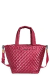 Mz Wallace Medium Metro Tote Deluxe In Peony Pearl/gunmetal