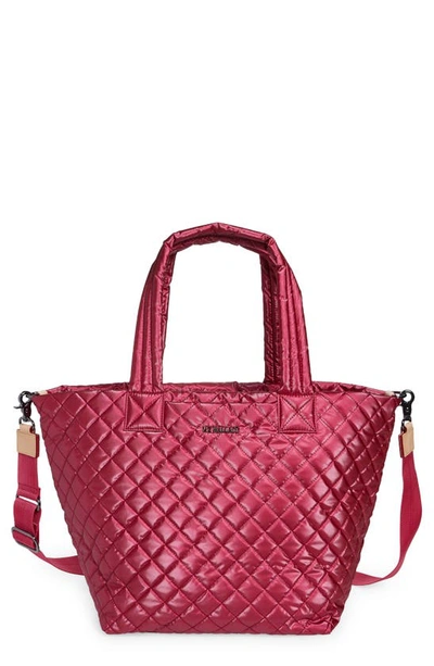 Mz Wallace Medium Metro Tote Deluxe In Peony Pearl/gunmetal