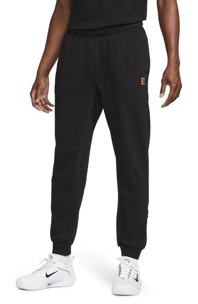 Nike Men's Court Heritage French Terry Tennis Pants In Black