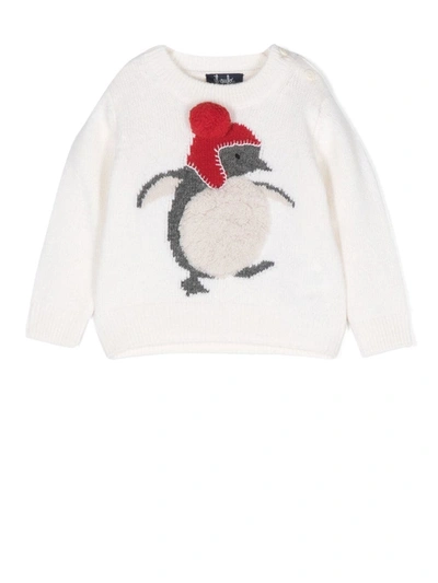 Il Gufo Babies' Patch-detail Crew Neck Jumper In Yellow Cream