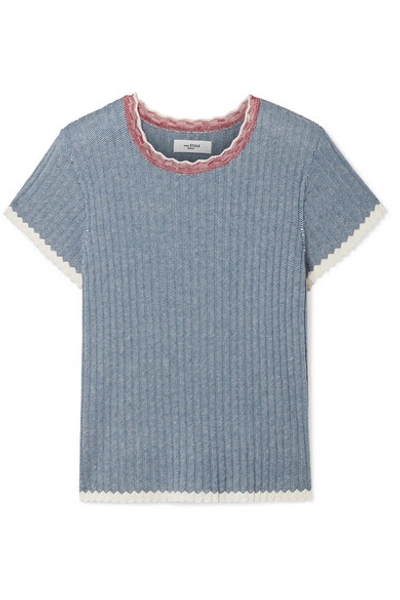 Isabel Marant Étoile Amberly Ribbed Cotton Top In Blue