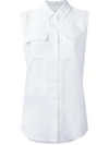 Equipment Signature Slim-fit Sleeveless Silk Shirt In Bright White