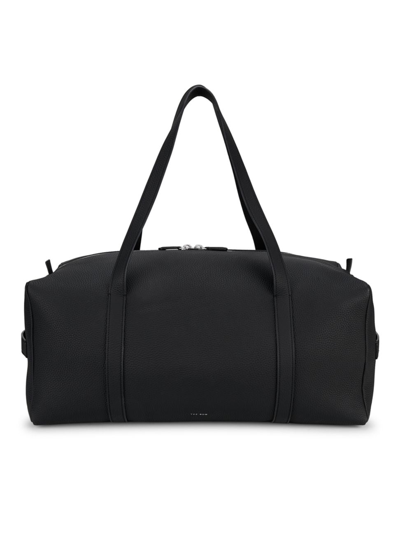 The Row Gio Leather Duffel Bag In Black