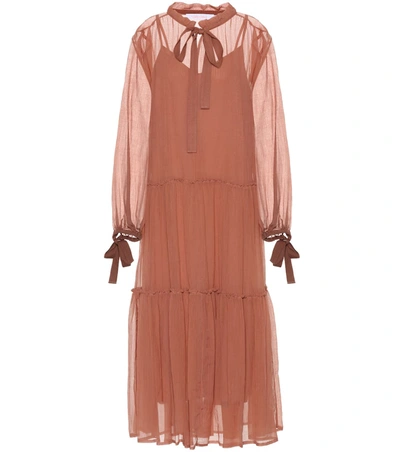 See By Chloé Cotton And Silk Dress In Brown